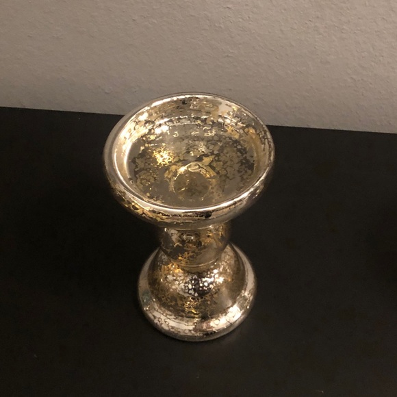 Eastland 6.5" Mercury Glass Pillar Candle Holder - Picture 2 of 3